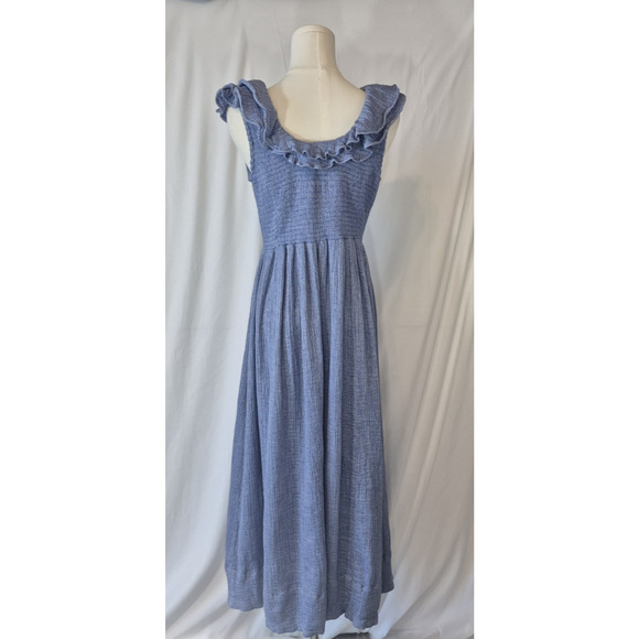 Hatch Womens Blue Gauzy Cotton The Sarah Maternity Midi Dress US 2 - Picture 7 of 9